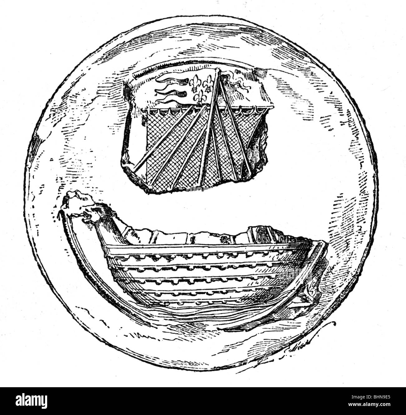 Heraldik, Siegel, Frankreich, Siegel der Stadt Paris, 12. Jahrhundert
