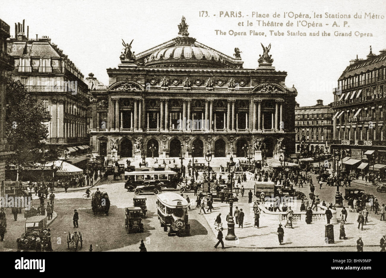 Geographie/Reise, Frankreich, Paris, Oper, Place de l'Opera, Außenansicht, Postkarte, ca. 1910, Stockfoto