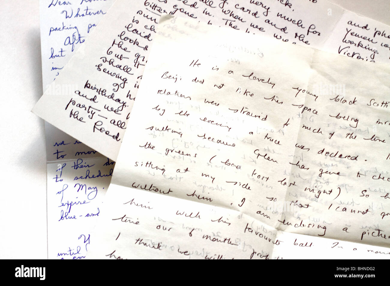 Handschriftliche Briefe Stockfoto