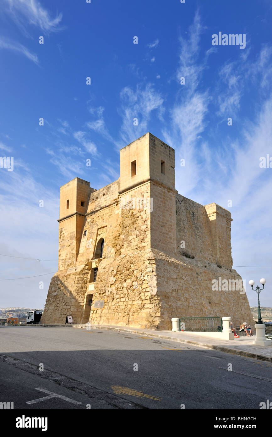 1609 Wignacourt Tower, St. Pauls Bay, Malta Stockfoto