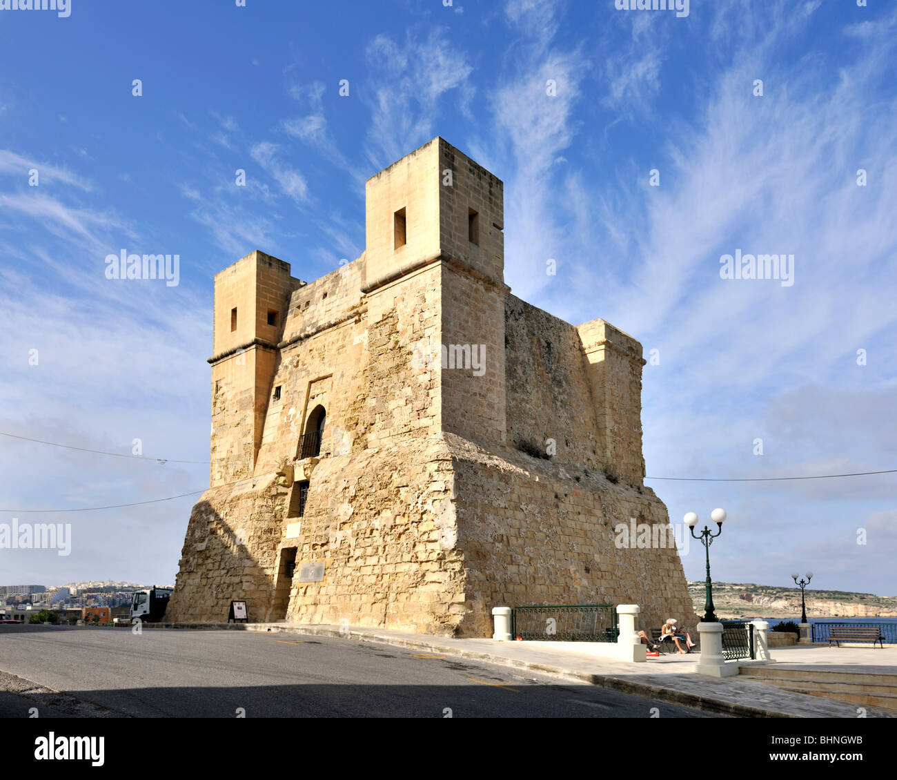 1609 Wignacourt Tower, St. Pauls Bay, Malta Stockfoto