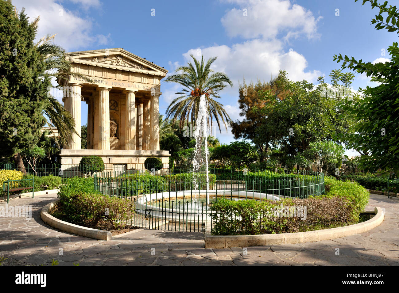 Obere Barrakka Garten, Valletta Stockfoto