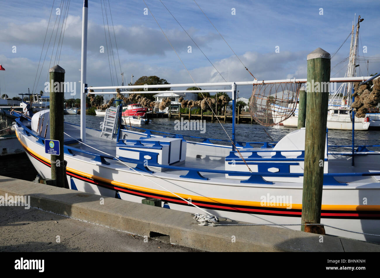 Die Schwamm-Boot 'Tarpon Springs', früher genannt "Louis Pappas", festgemacht am Hafen in Tarpon Springs, Florida Stockfoto