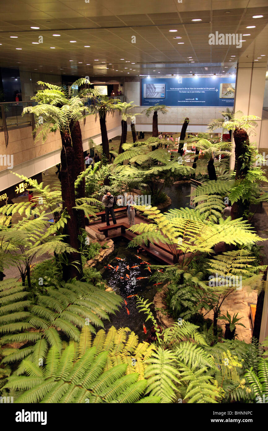 Zum internationalen Flughafen Changi, Singapur Stockfoto