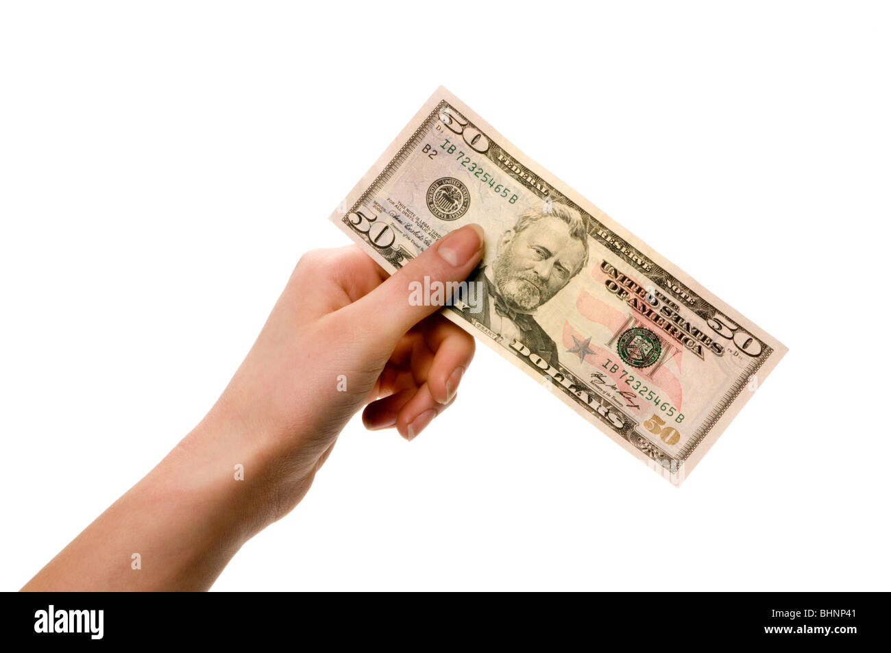 Single-Hand-halten-Geld Stockfoto