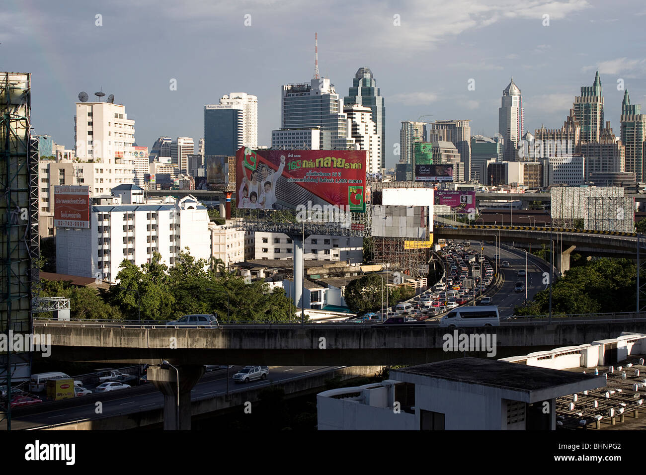 Siegesdenkmal Bereich Bangkok Thailand Stockfoto