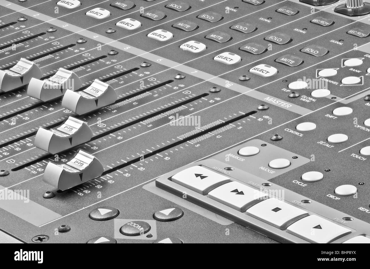 Audio-Recording-Mischpult Stockfoto