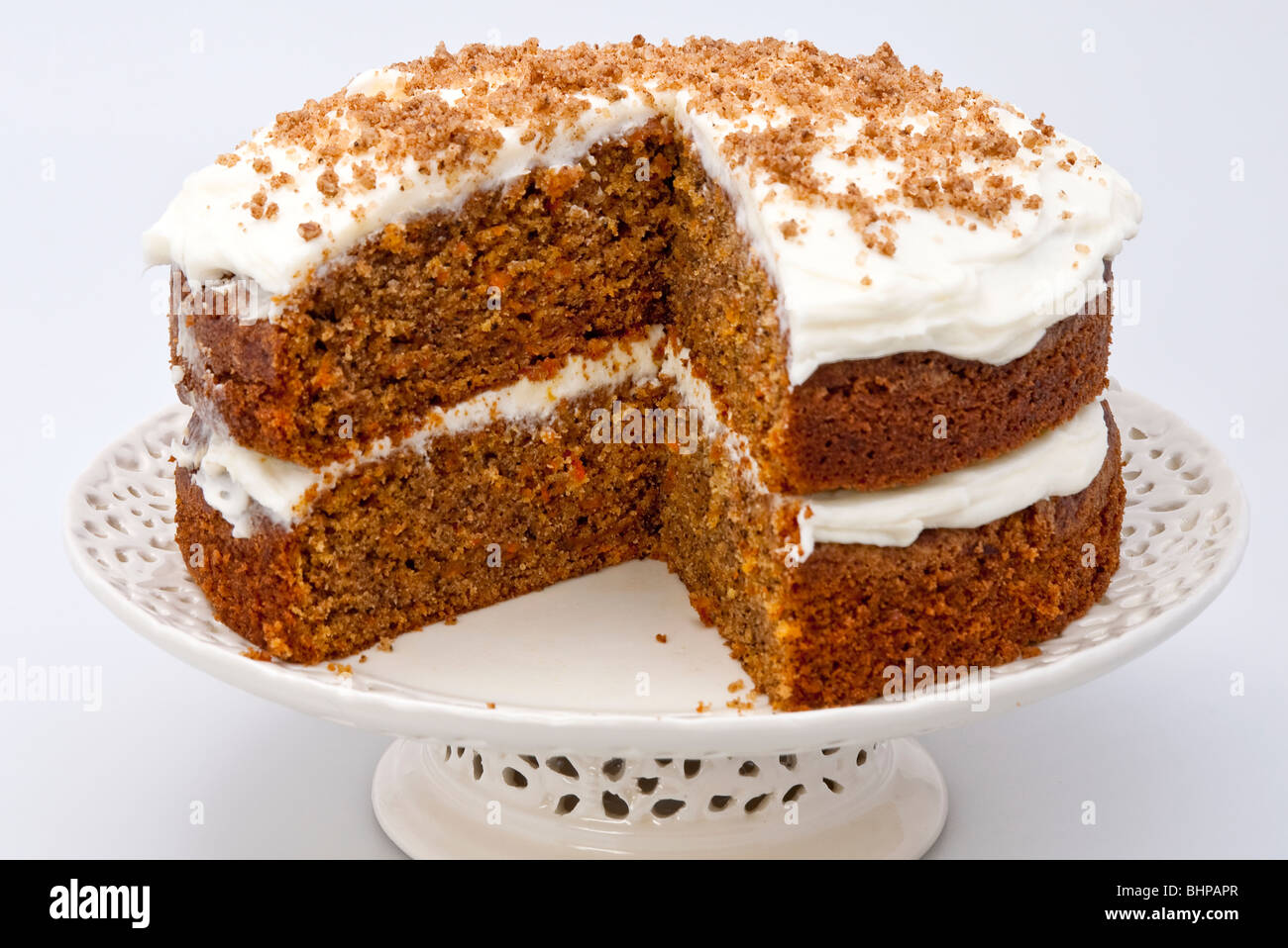 Hausgemachte Bio-Karotten-Kuchen Stockfoto