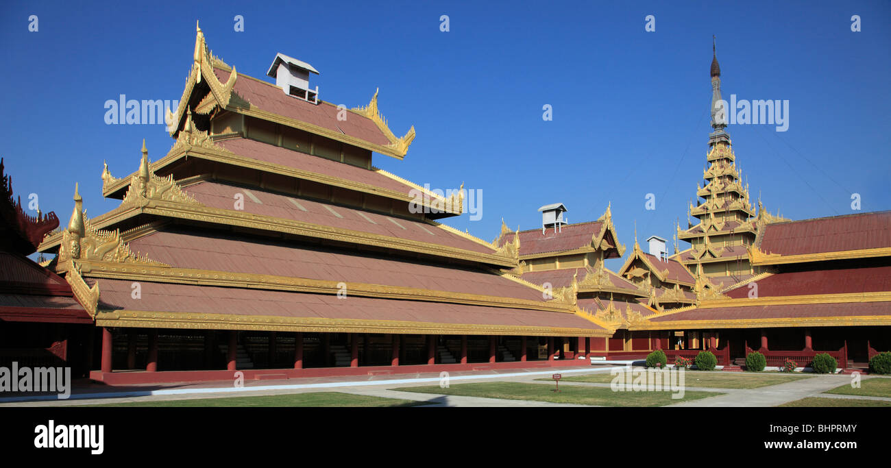 Myanmar, Burma, Mandalay, Palast, Stockfoto