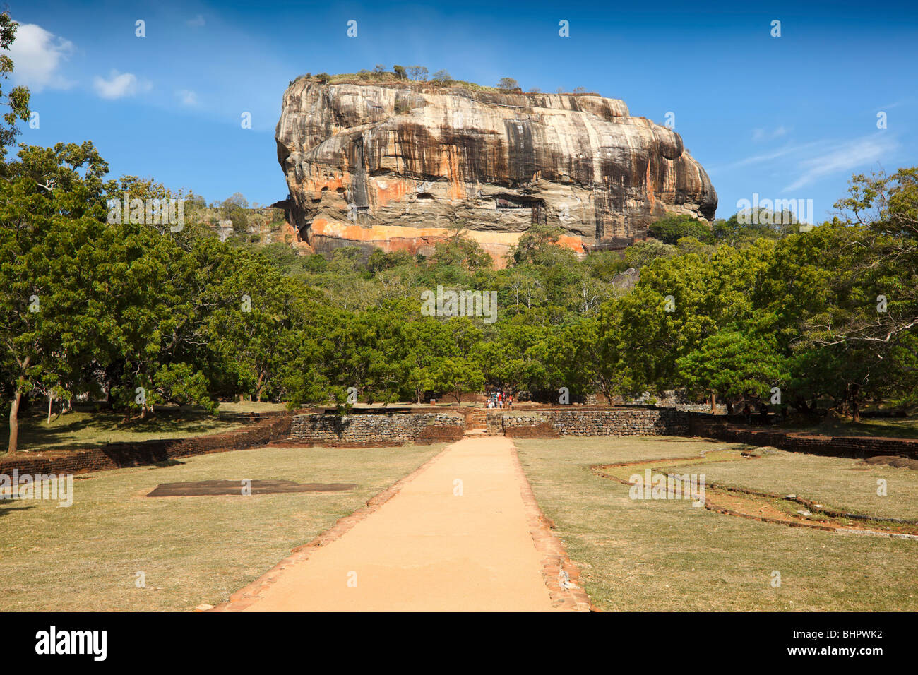 Berühmte antike Sigiriya-Felsen. Sri Lanka Stockfoto