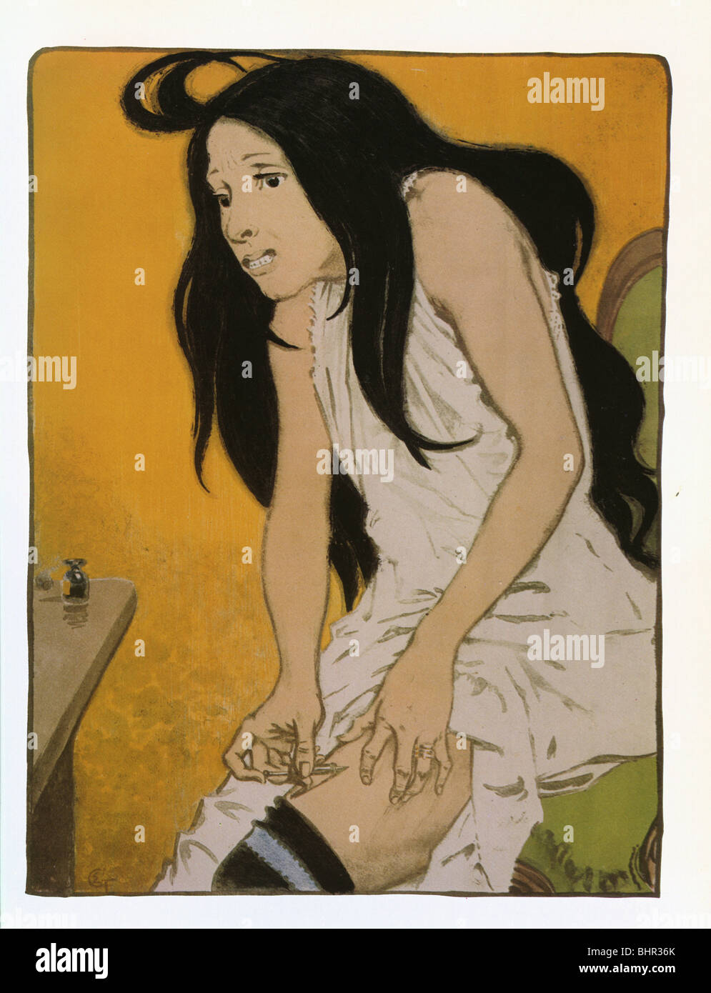 Eugène Grasset La Morphinomane 1897 XIX Jahrhundert Stockfoto