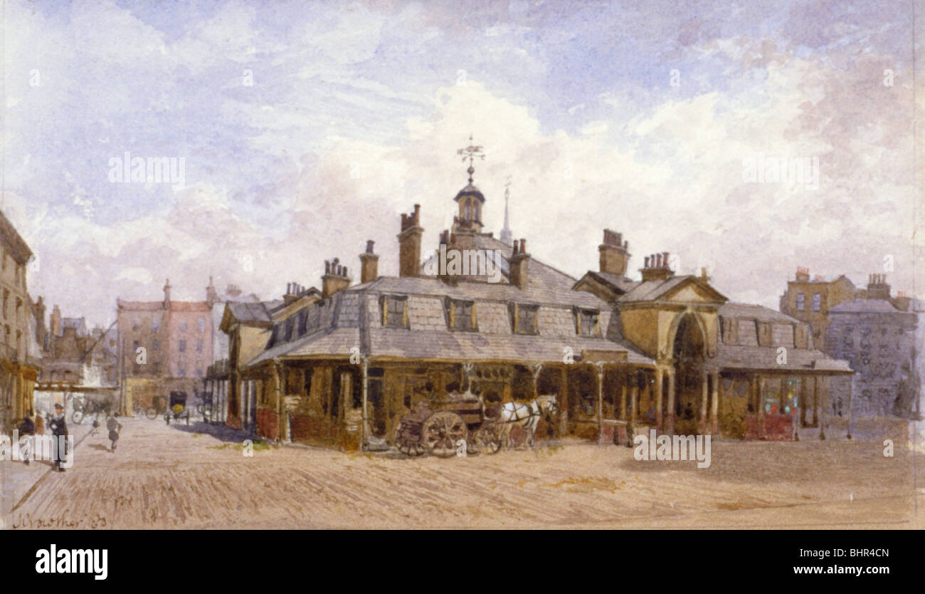 Blick auf St Marylebone, Westminster, London, Oxford Markt, c1880. Künstler: John Crowther Stockfoto