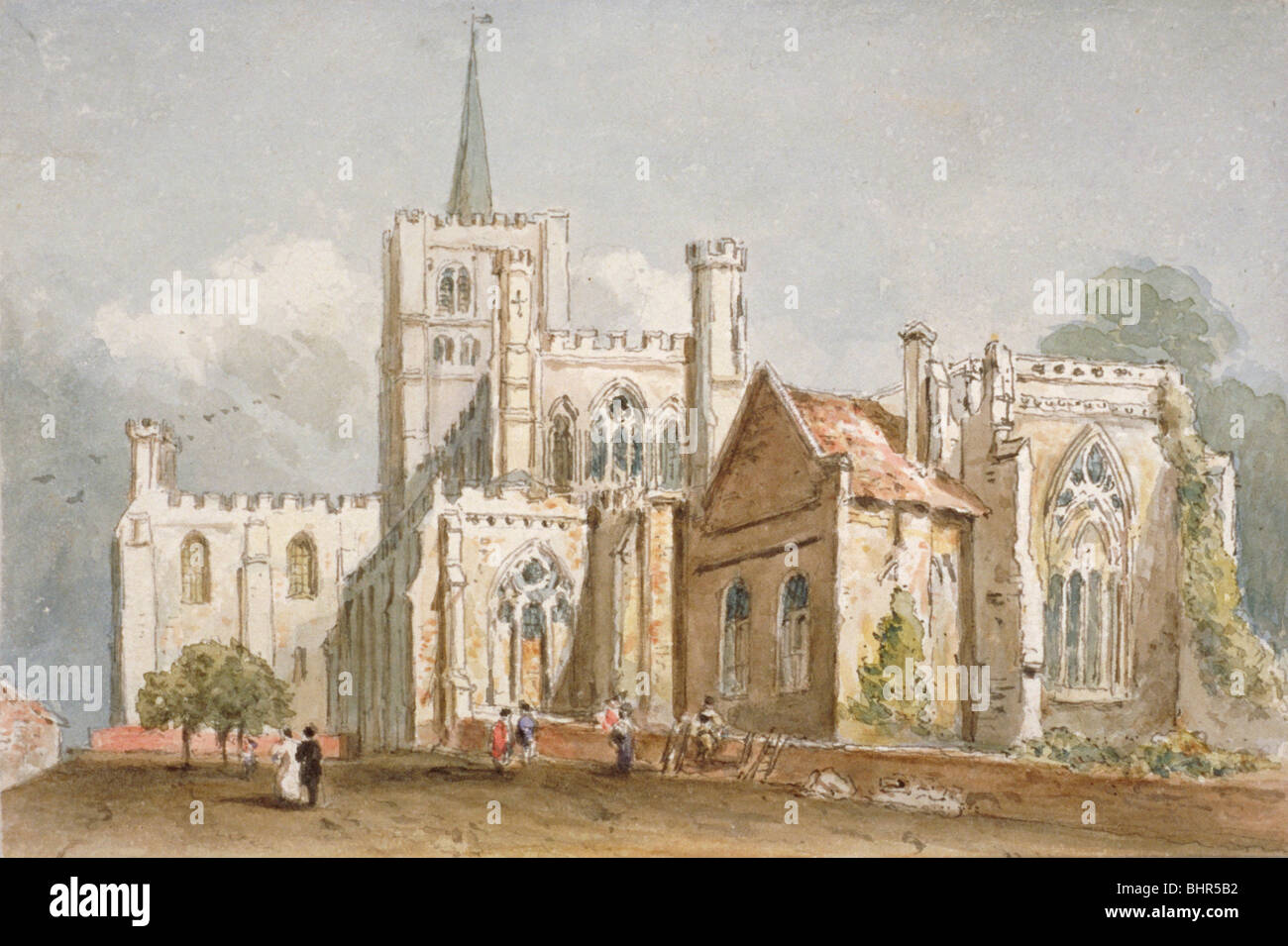 Kathedrale von St Albans, Hertfordshire, c1830. Künstler: Anon Stockfoto