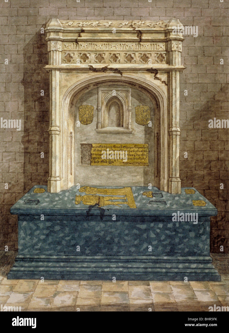 Grab von Gregory Lovell, Kirchhof von St. Peter und St. Paul, Harlington, Middlesex, c1810. Künstler: Anon Stockfoto