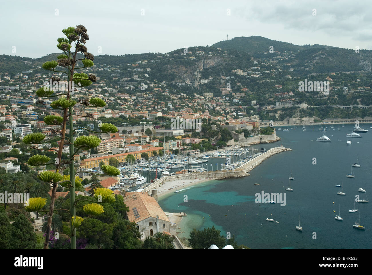 Ansicht von Villefranche-Sur-Mer, Côte d ' Azur, Frankreich Stockfoto