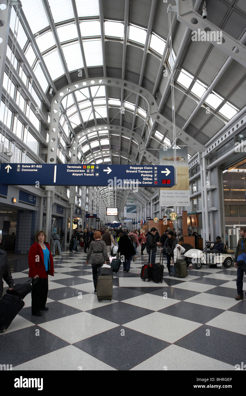 im terminal 1 O' Hare internationaler Flughafen Chicago Usa Stockfoto