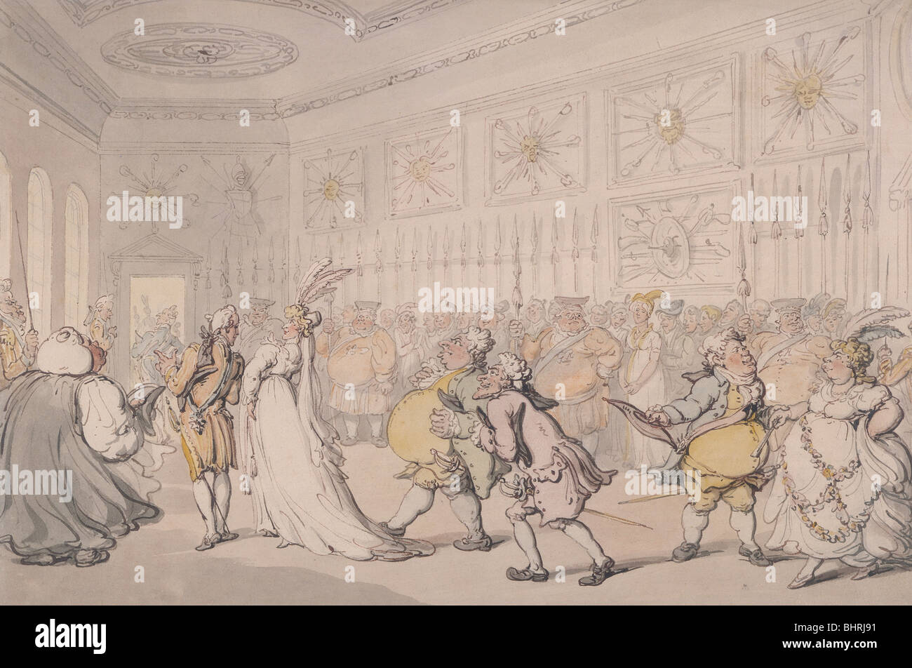 Höflinge der Trabanten Kammer, St James Palace, London, c1808 auf der Durchreise. Künstler: Thomas Rowlandson Stockfoto