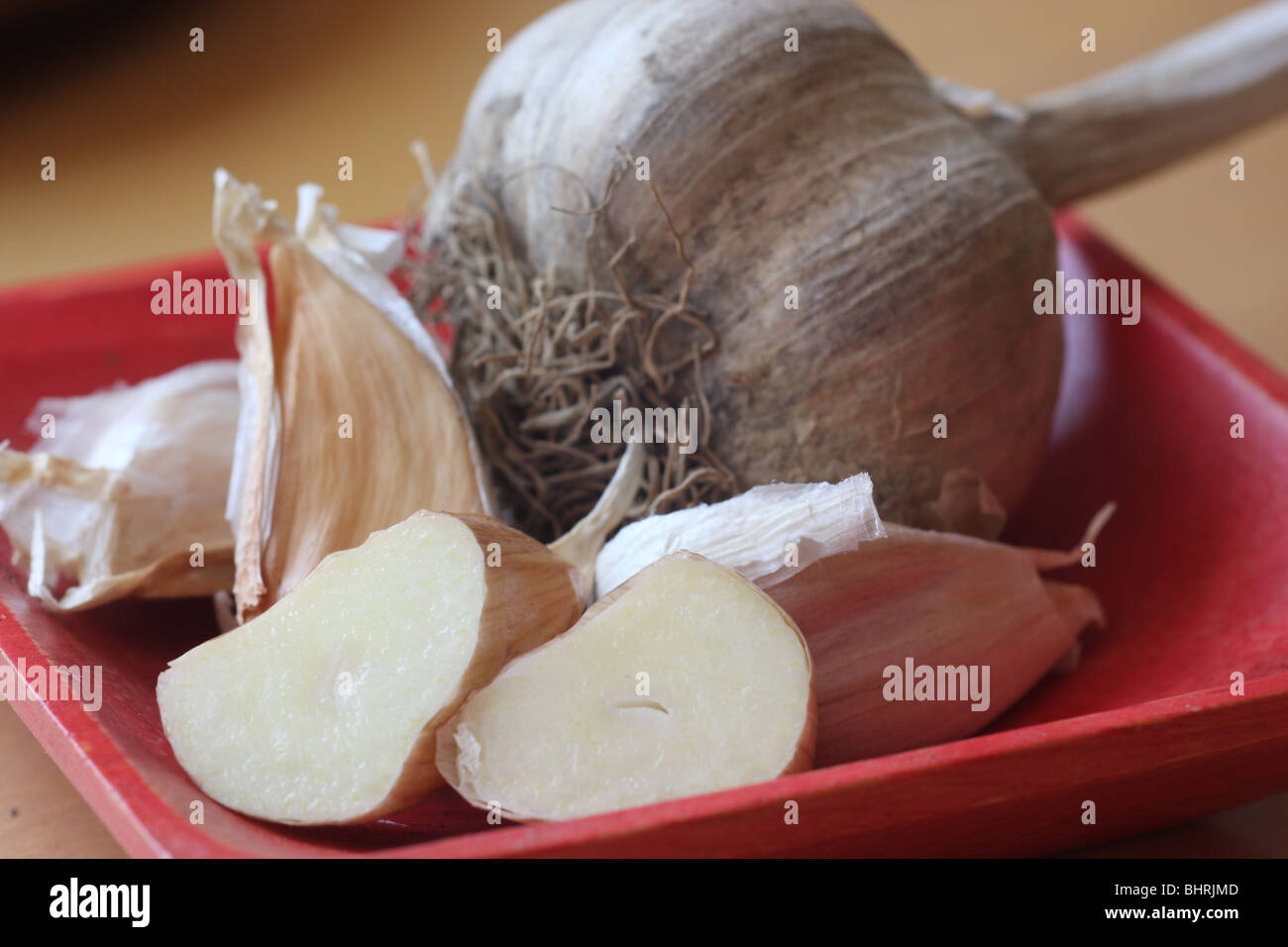 Rokambole Knoblauch Stockfoto