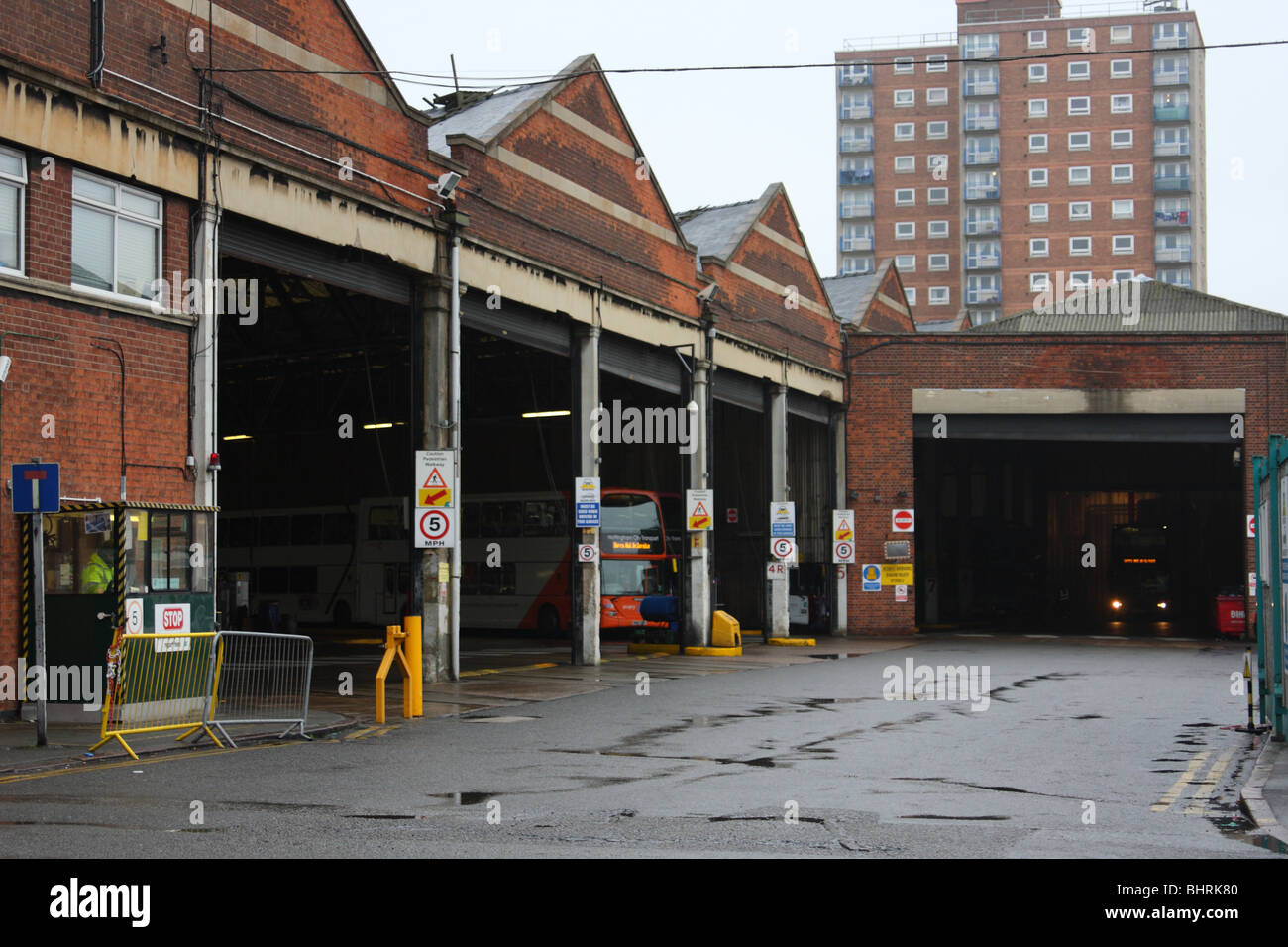 Ein Nottingham City Transport Bus Depot, Nottingham, England, U.K Stockfoto
