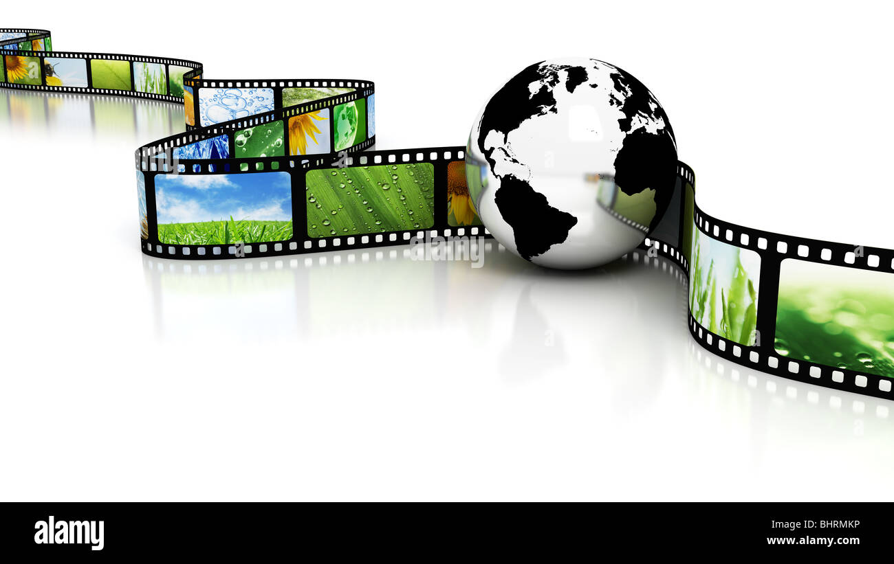 Erde mit film Stockfoto