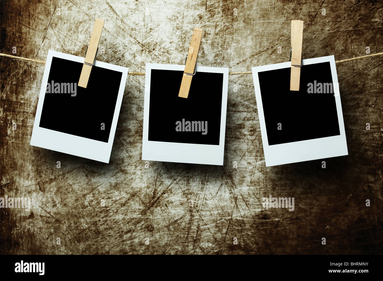 Hängenden Fotos Stockfoto
