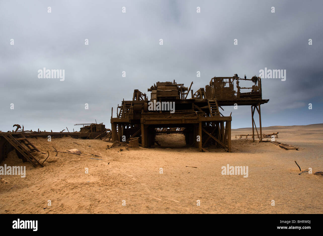 Gefallenen Gas-Extraktion-Plattform im Skeleton Coast Park, Namibia Stockfoto