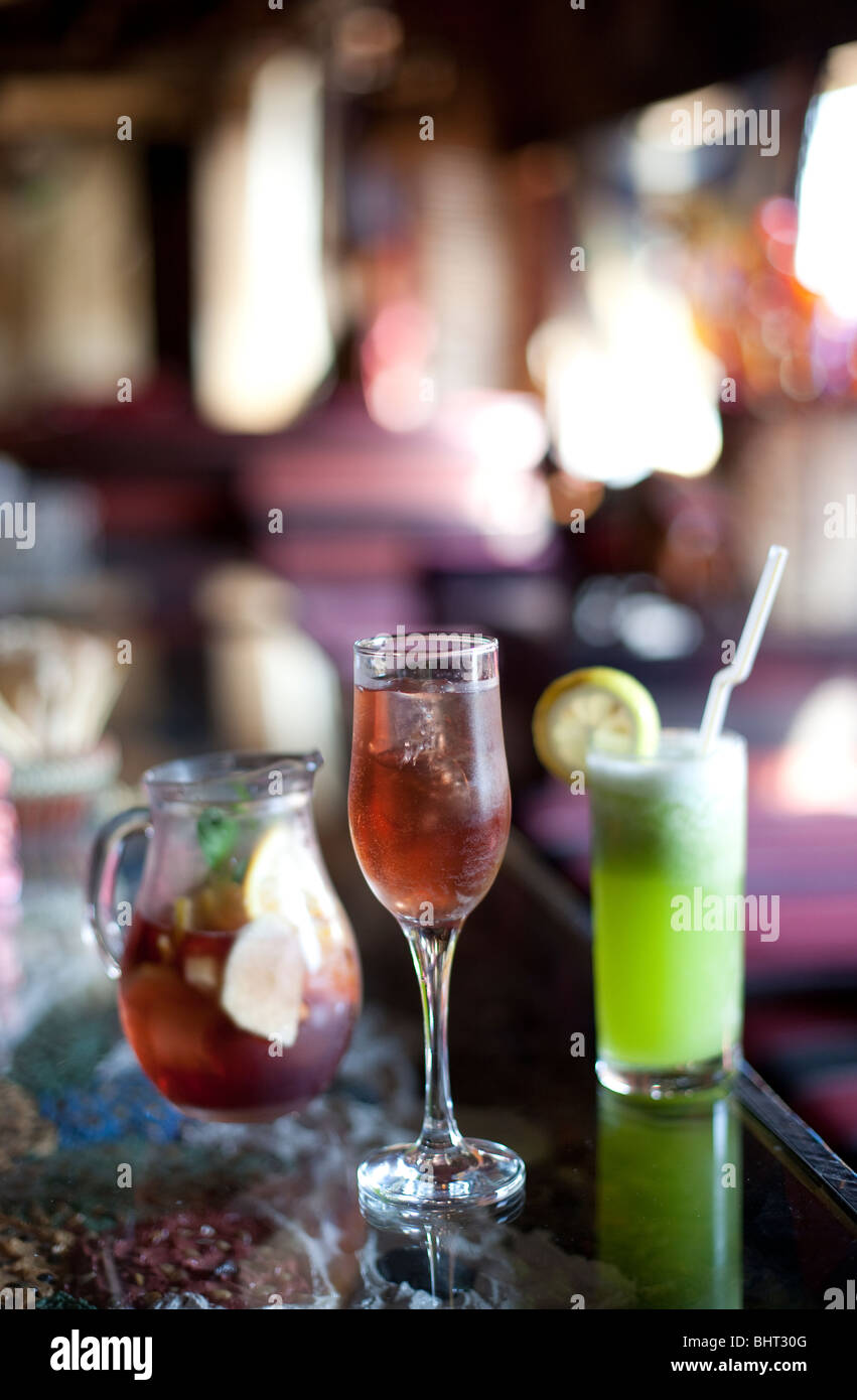 Trinken Sie Saft bar Restaurant Jeddah Saudi Arabien Stockfotografie