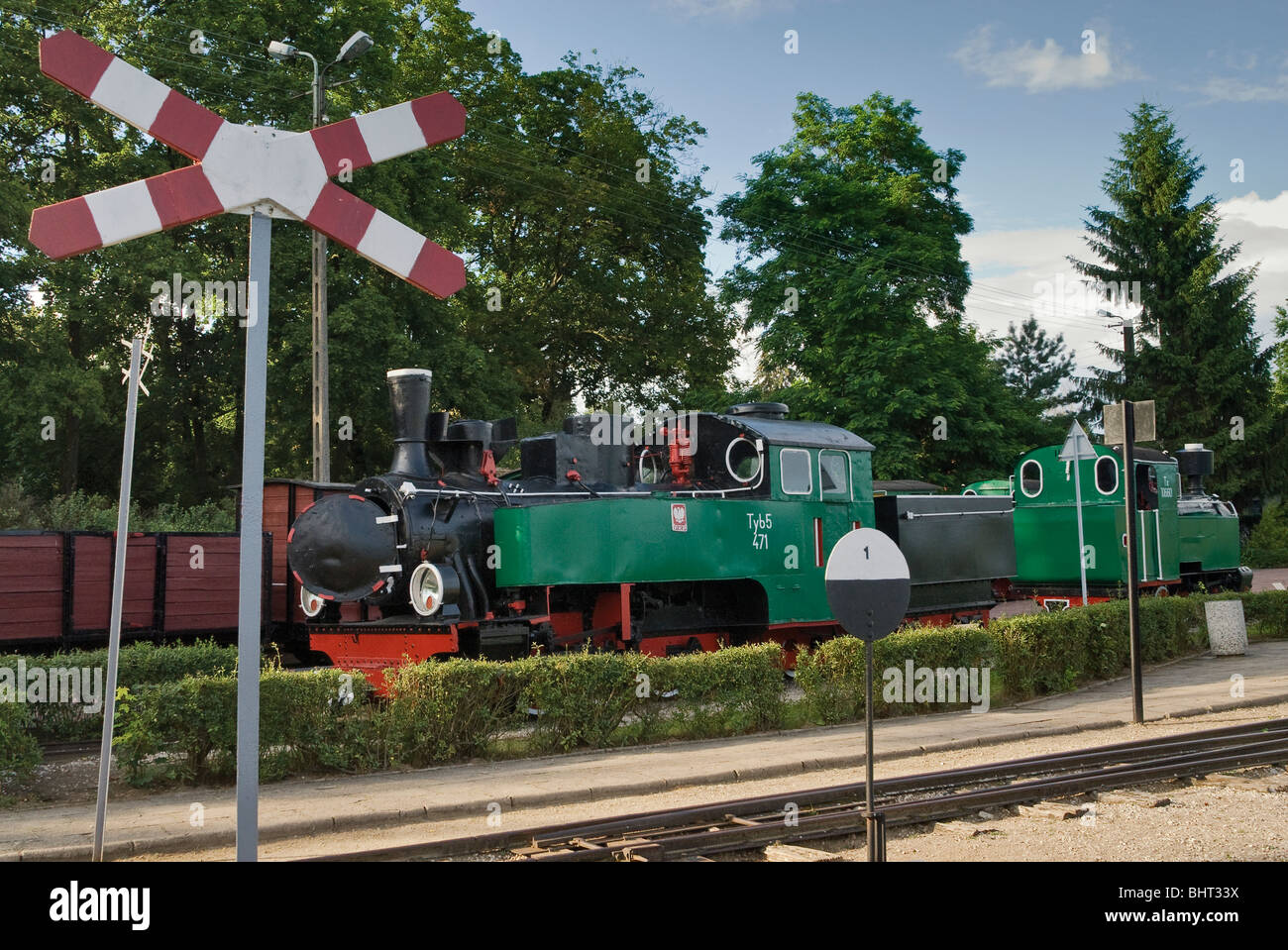 Schmalspur-Dampflokomotive im Museum in Wenecja in der Nähe von Biskupin, Kujawien-Pomorskie, Polen Stockfoto