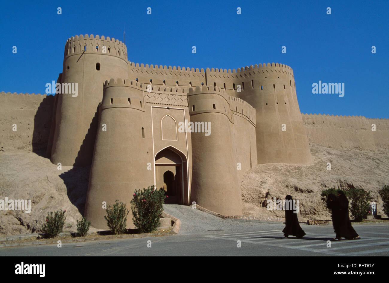 Eingang zum zerstörten Zitadelle von Bam im Iran Stockfoto