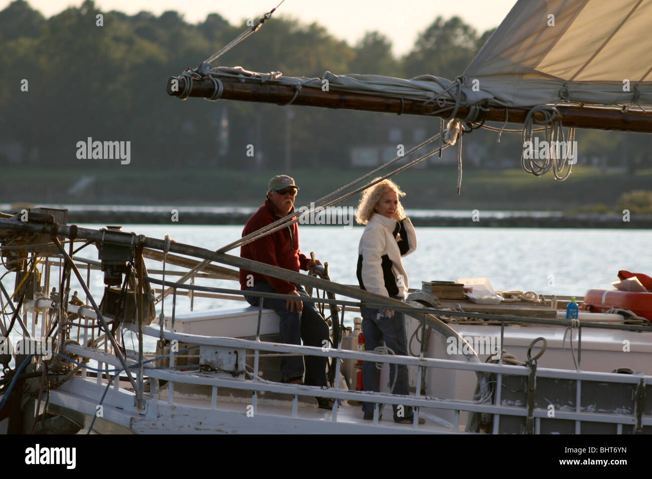 Skipjack H.M KRENTZ unter Segel Stockfoto