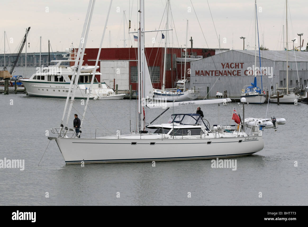 Besuchen Segeln Schiff NORDWINDE setzt den Anker in Cambridge Creek Stockfoto