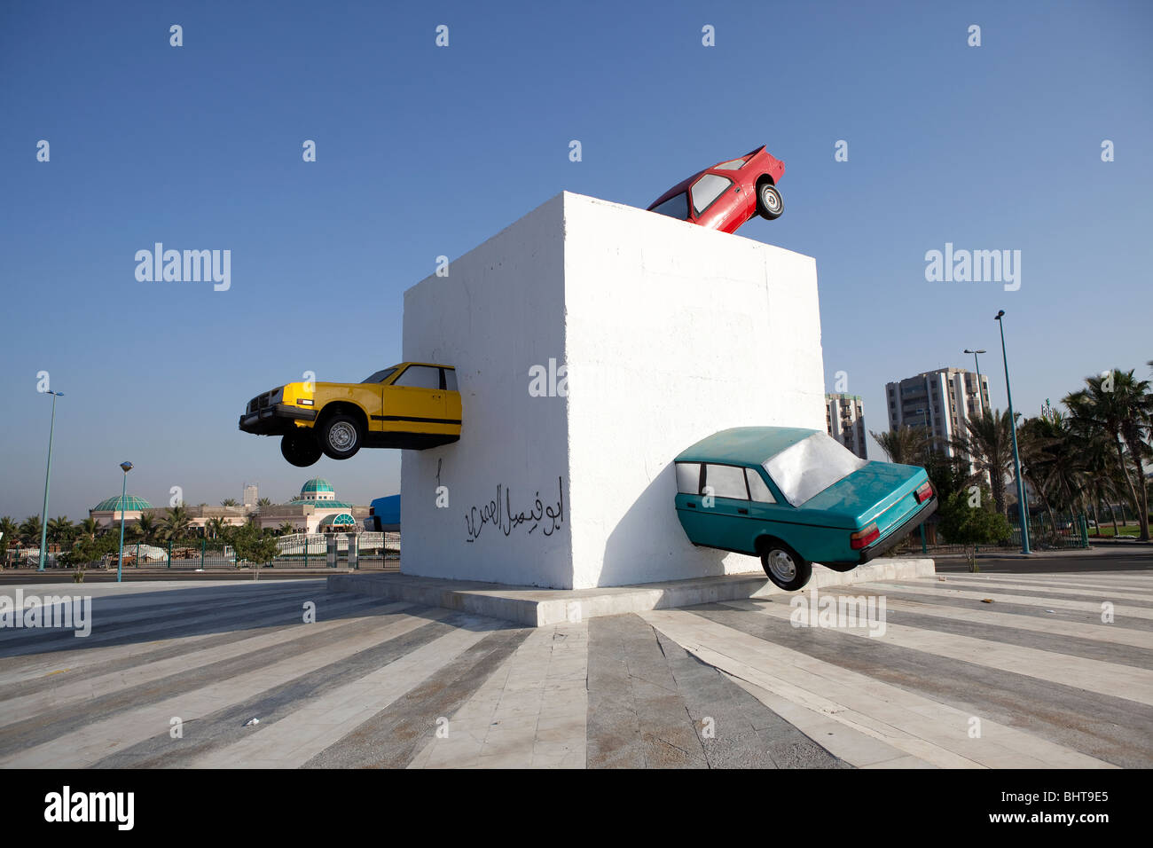 Auto-Skulptur Jeddah Corniche Saudi Arabien Stockfoto