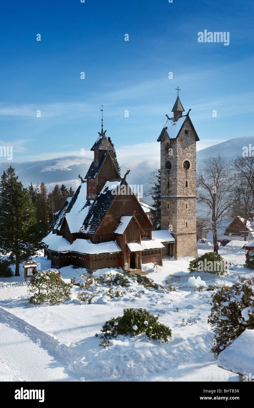 Der Wang-Kapelle ein 12. Jahrhundert norwegische Kirche, Karpacz Riesengebirge, Polen Stockfoto