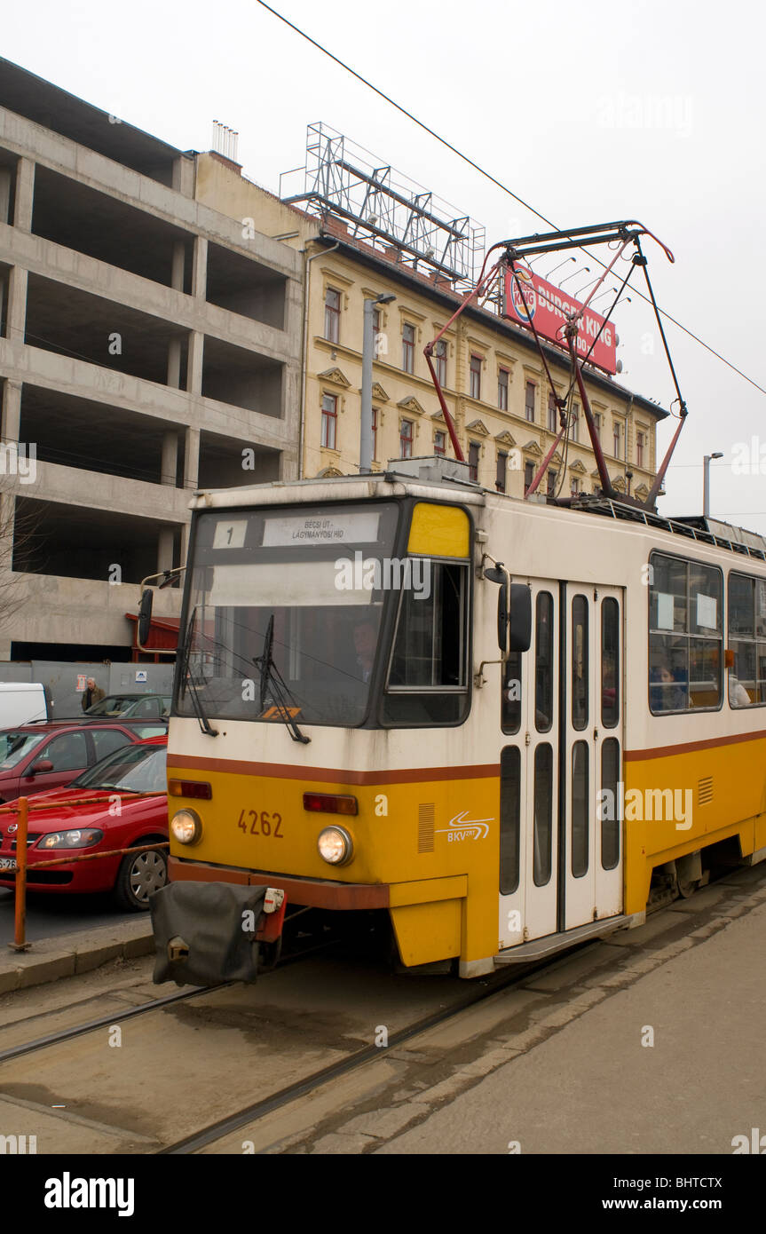 Straßenbahn in Budapest, Ungarn Stockfoto