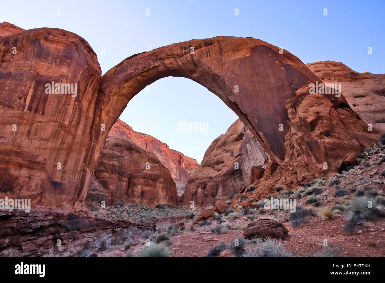 Regenbogen-Brücke Bogen National Monument in Utah. Stockfoto