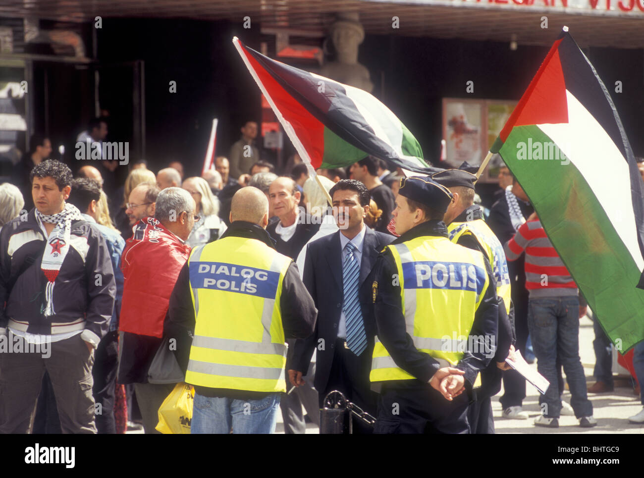 Demonstration gegen Israel in Schweden Stockfoto