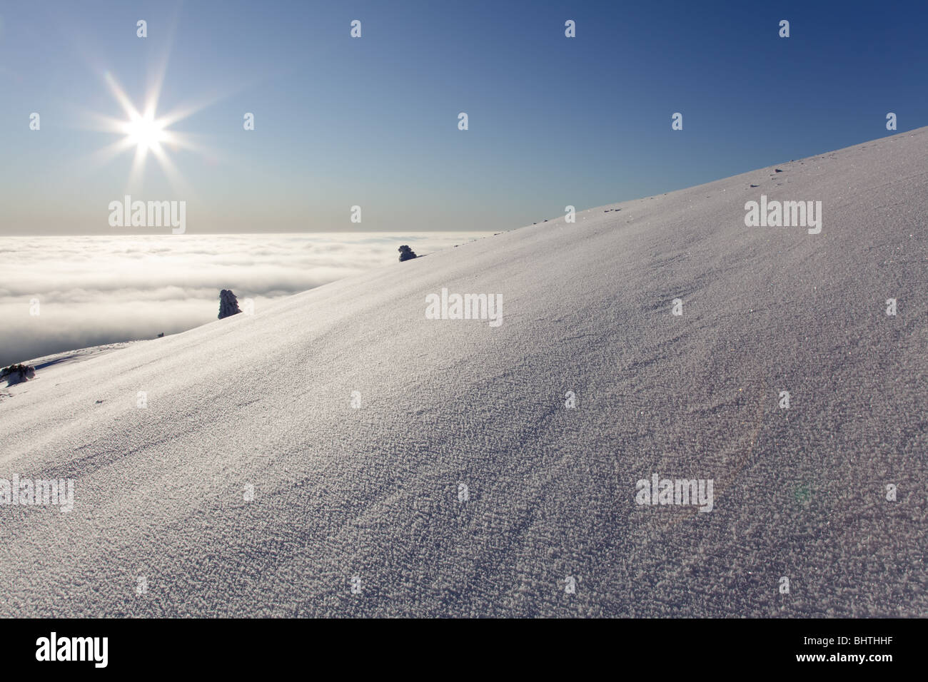 Winterlandschaft, Tageszeit Stockfoto