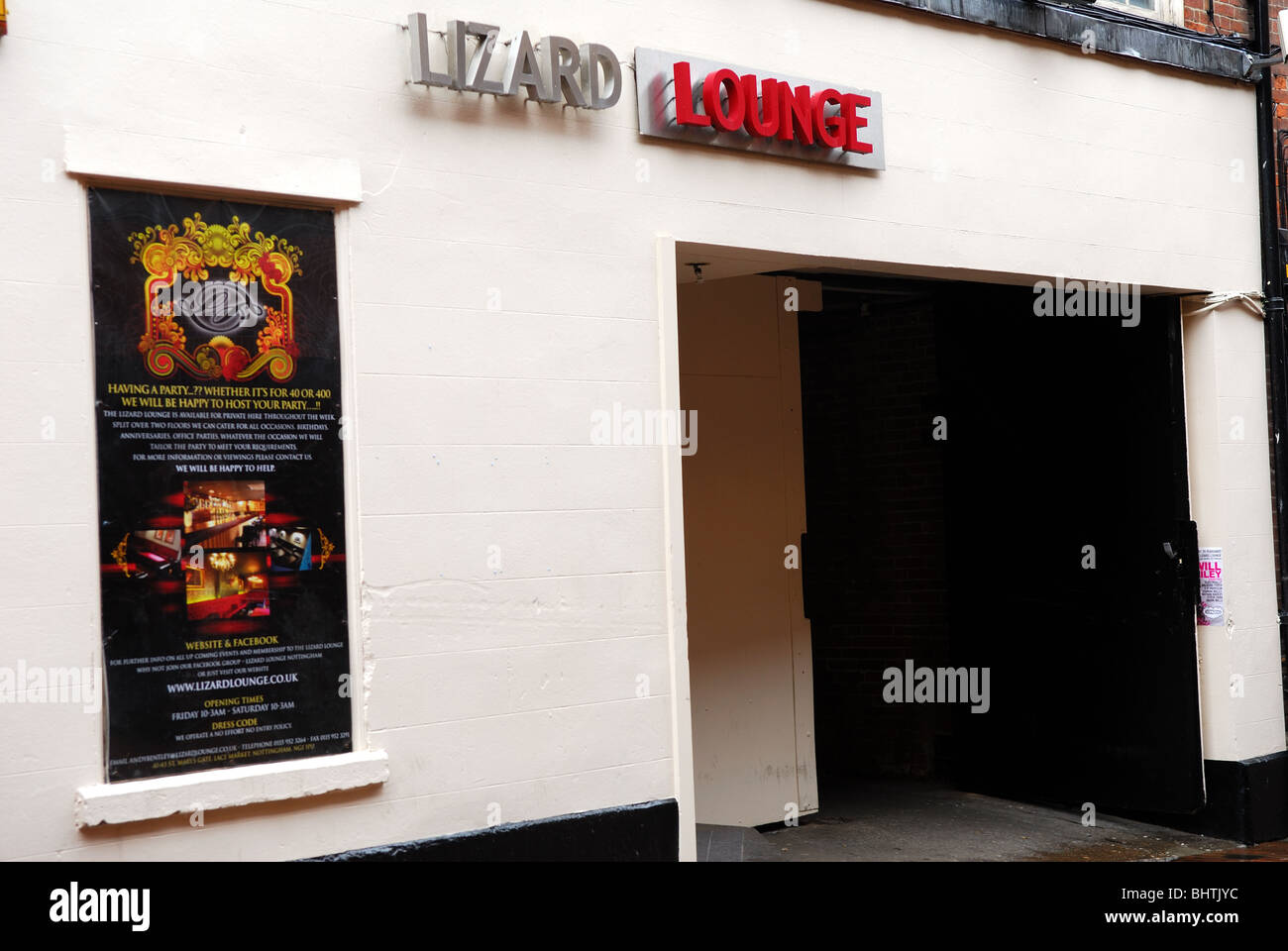 Die Lizard Lounge Nacht Club Lace Market Nottingham. Stockfoto