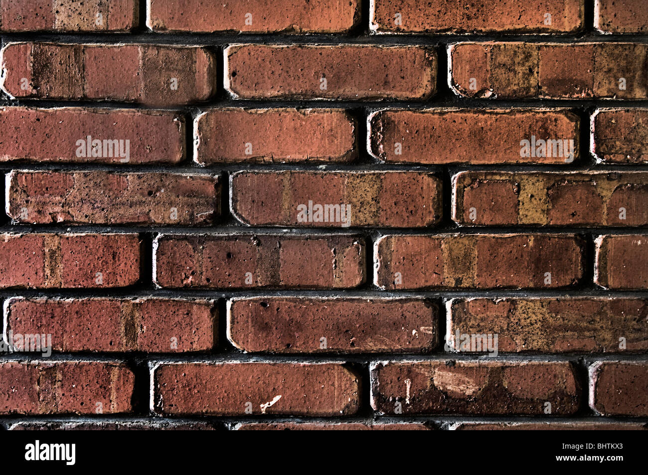 Grunge Stil Ziegelwand zeigt viel Textur. Stockfoto