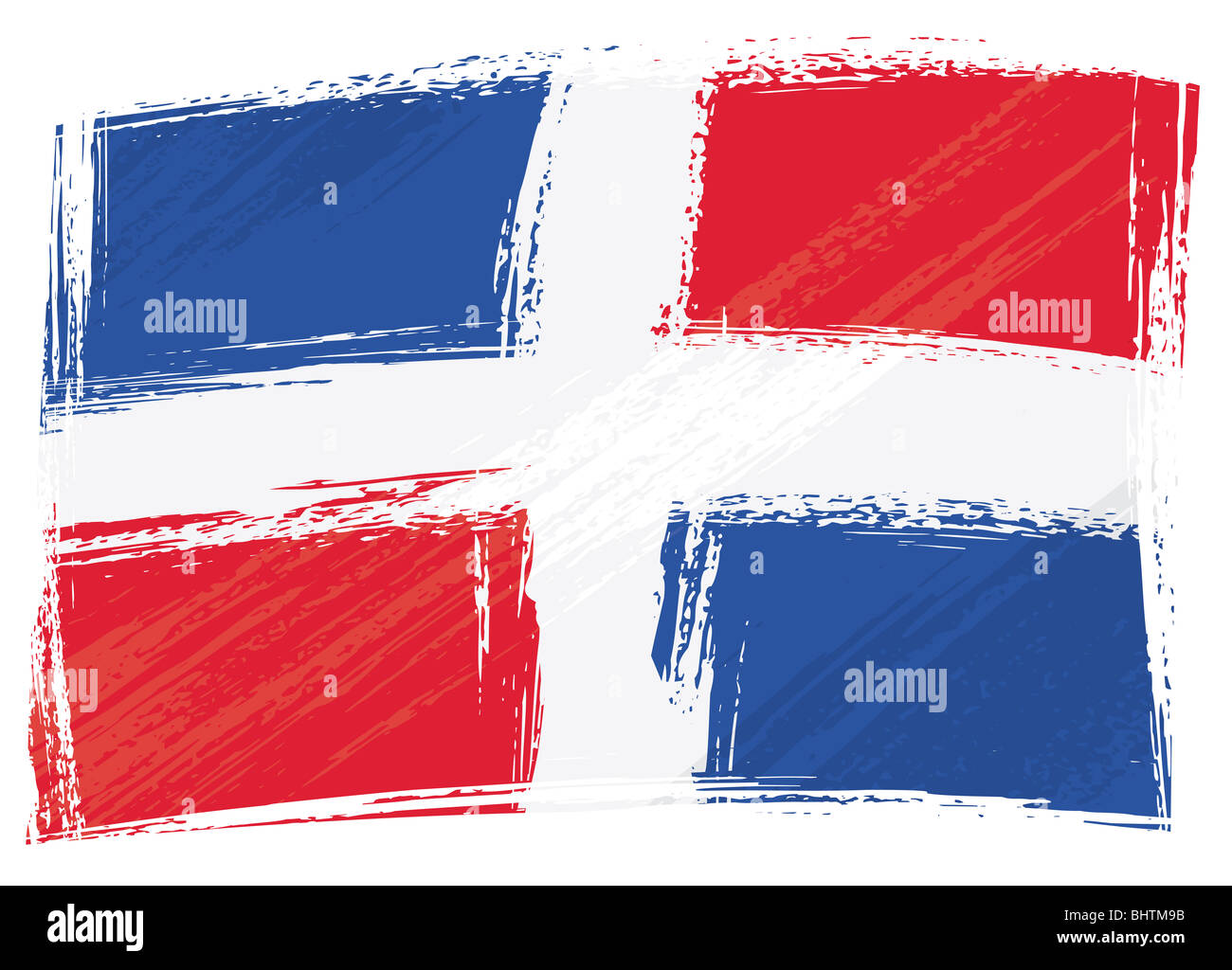 Grunge Dominikanische Republik Flagge Stockfoto