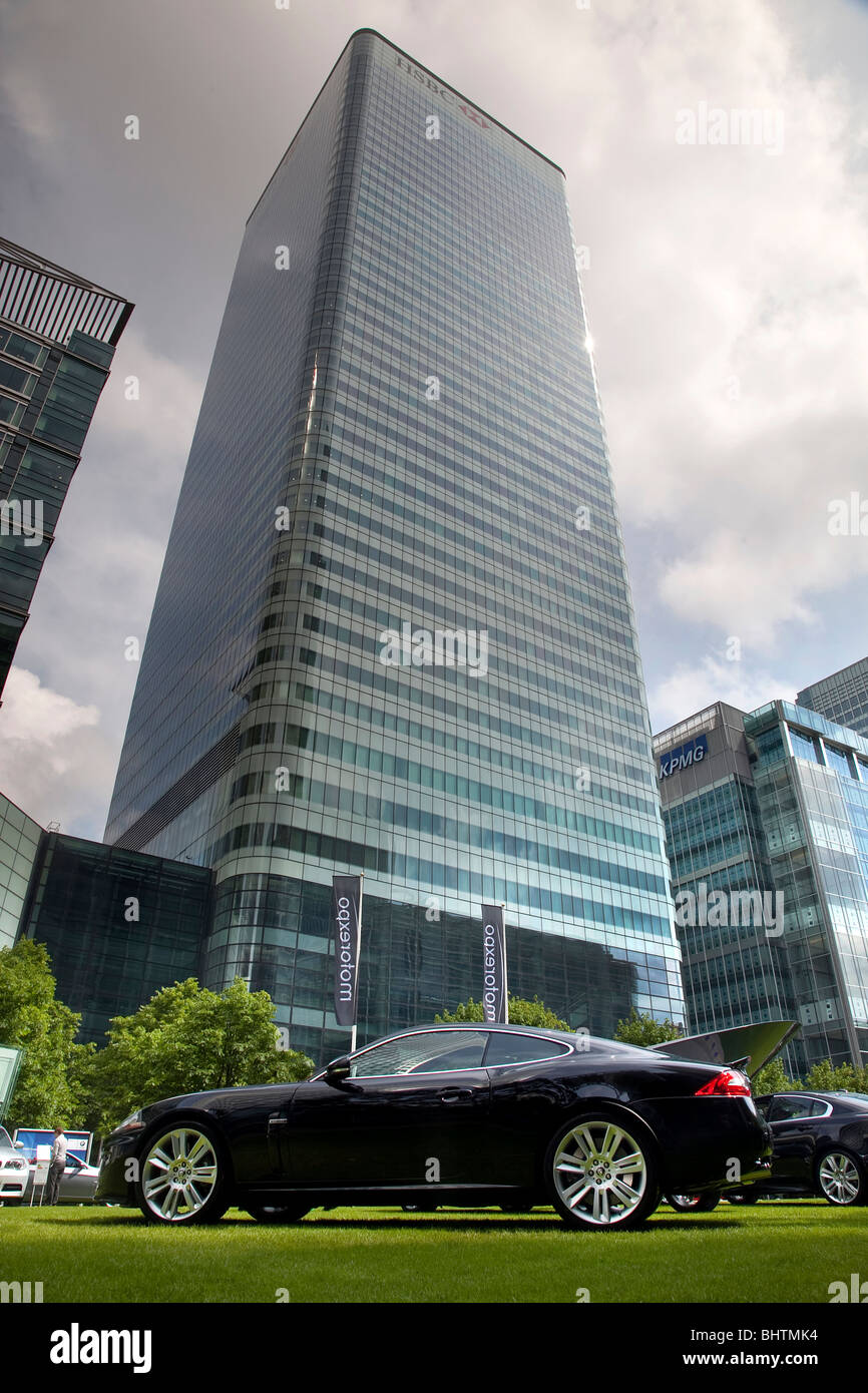 Motorexpo bei Canary Wharf London UK Jaguar XK Stockfoto