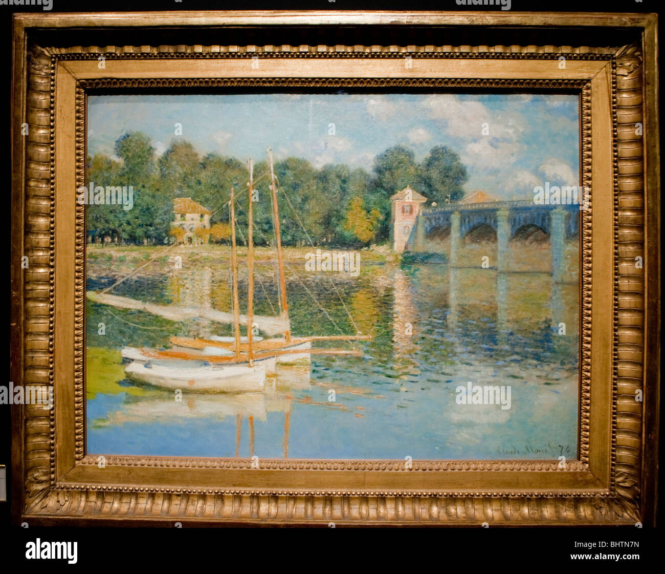 Paris, Frankreich - Detail modernes französisches 'Post Impressionismus' Gemälde im Inneren des Musée d'Orsay, Bildende Kunst Stockfoto