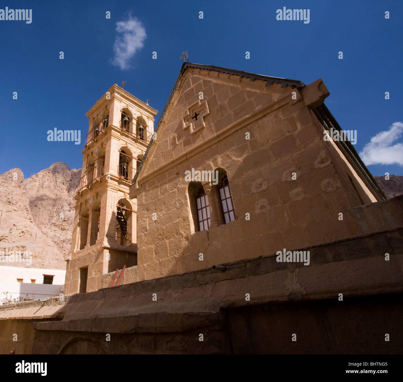 Kirche von der Verklärung Glockenturm der St. Catherine Monastery in der Sinai-Halbinsel, St. Katherine, Ägypten. Stockfoto