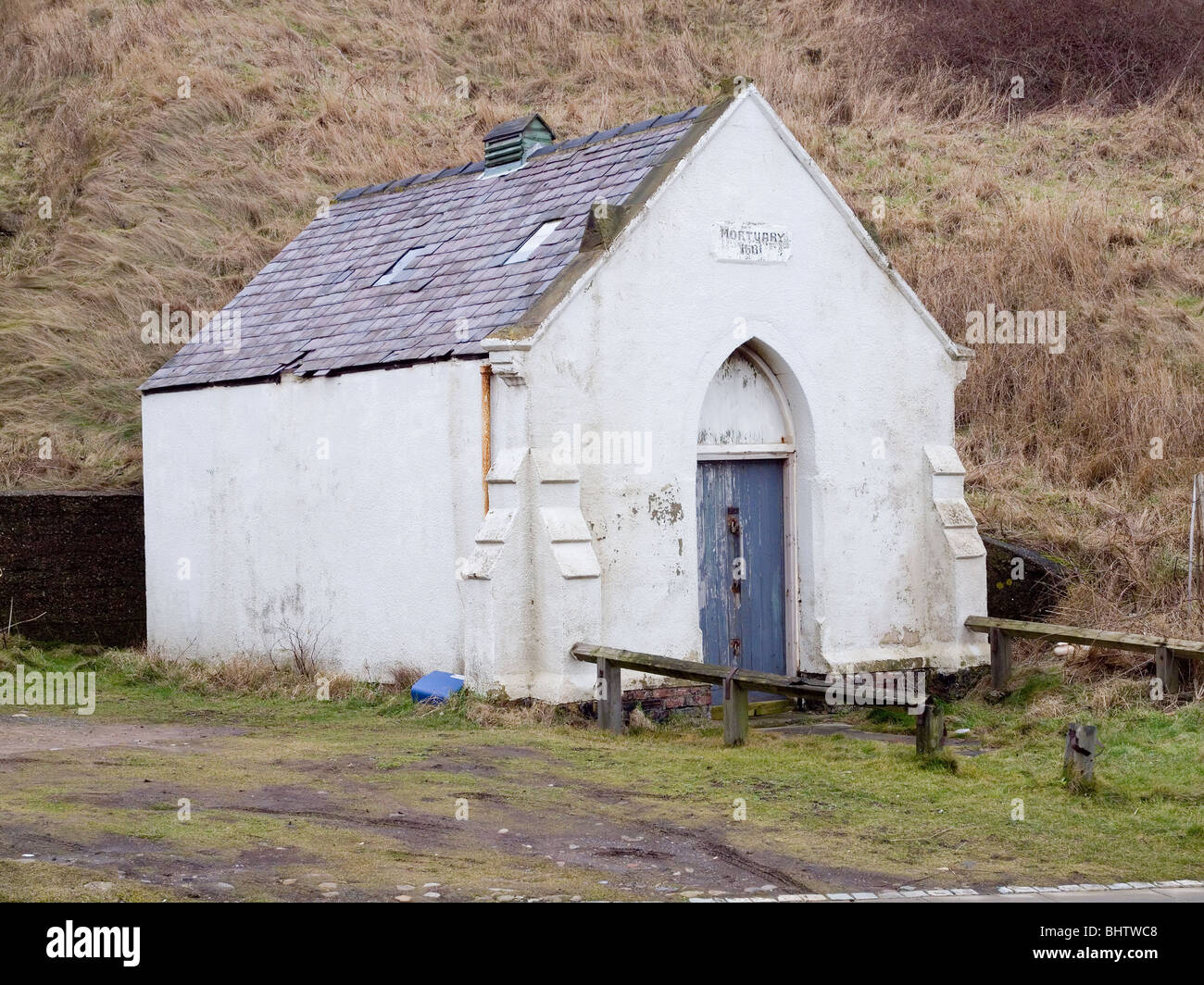 Eine Leichenhalle errichtet 1881 für die Einrichtungen häufig gefunden am Strand von der damals modischen Badeort Saltburn Cleveland Stockfoto