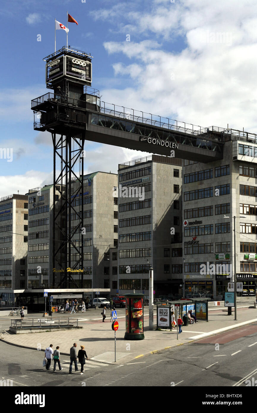 Katarinahissen & Restaurant Gondolen, Slussen, Stockholm, Schweden Stockfoto