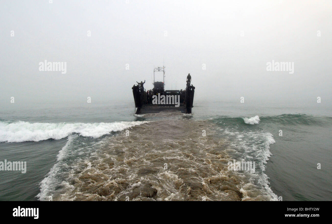 "Royal Marines Landungsboote Strand Stockfoto