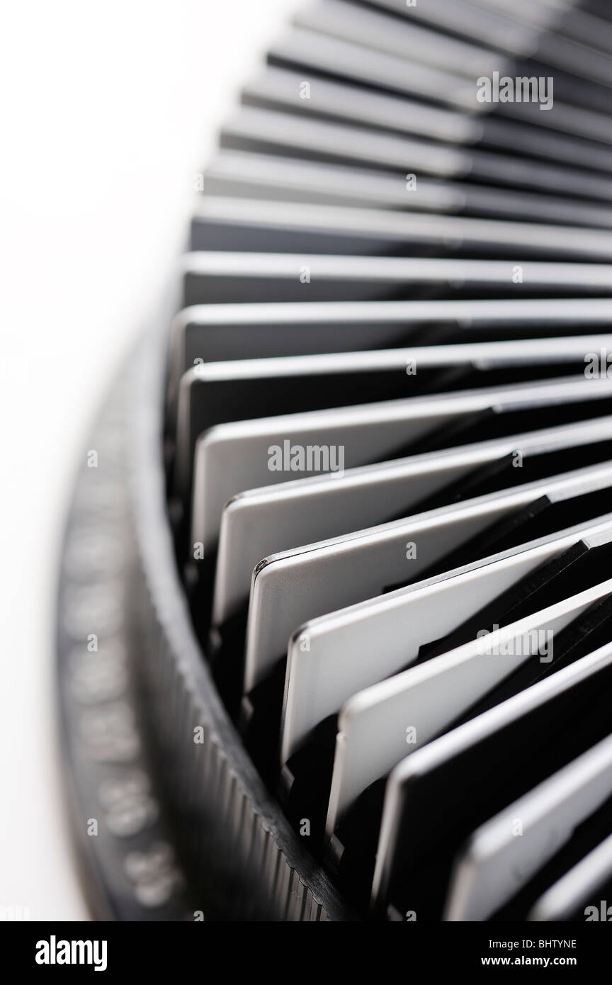 35mm Dias Transparenz in einem Karussell Frauenzeitschrift Stockfoto