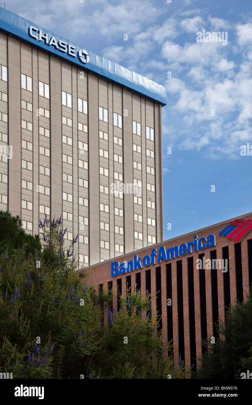 Chase und Bank of America Banken El Paso Texas USA Stockfoto
