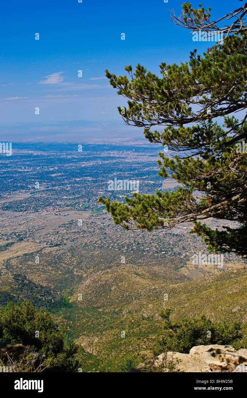 Blick von der Sandia Peak Tram, Albuquerque, New Mexico. Stockfoto