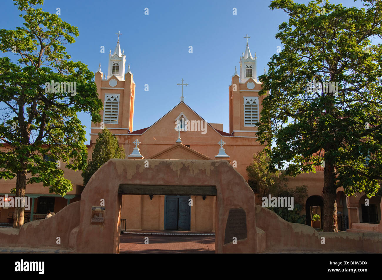 Historischen San Felipe de Neri Church Old Town Albuquerque, New Mexico. Stockfoto